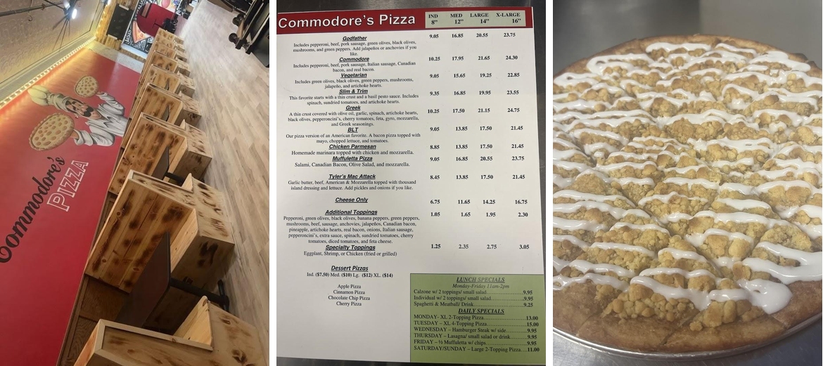 Commodore's Pizza of Amite Menu
